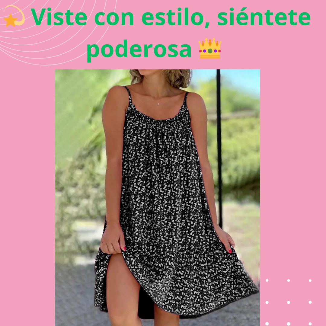 💃CamiBloom - Vestido camisola con estampado floral🌸🌻🪻