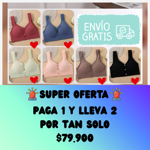👑Sujetador  apertura frontal con botones importados 👑