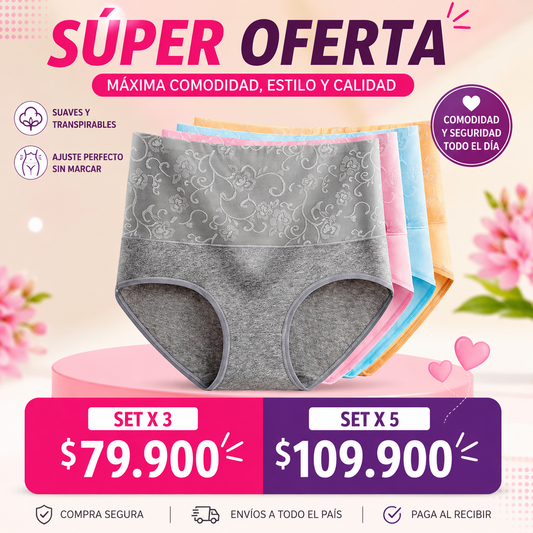 🍁Braguitas de Algodón para Mujer Cintura Alta Reductoras de Abdomen🍁