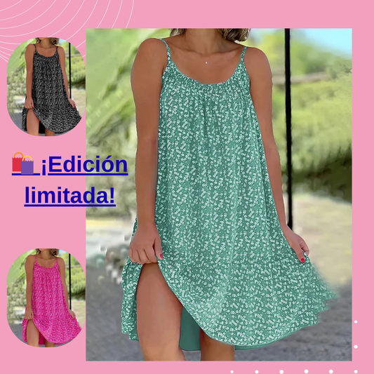 💃CamiBloom - Vestido camisola con estampado floral🌸🌻🪻