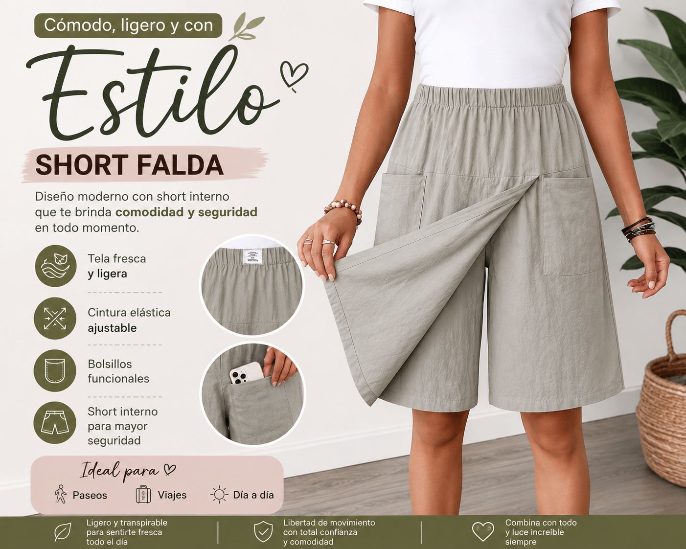 🎀FALDA SHORT CRUZADA 🥇